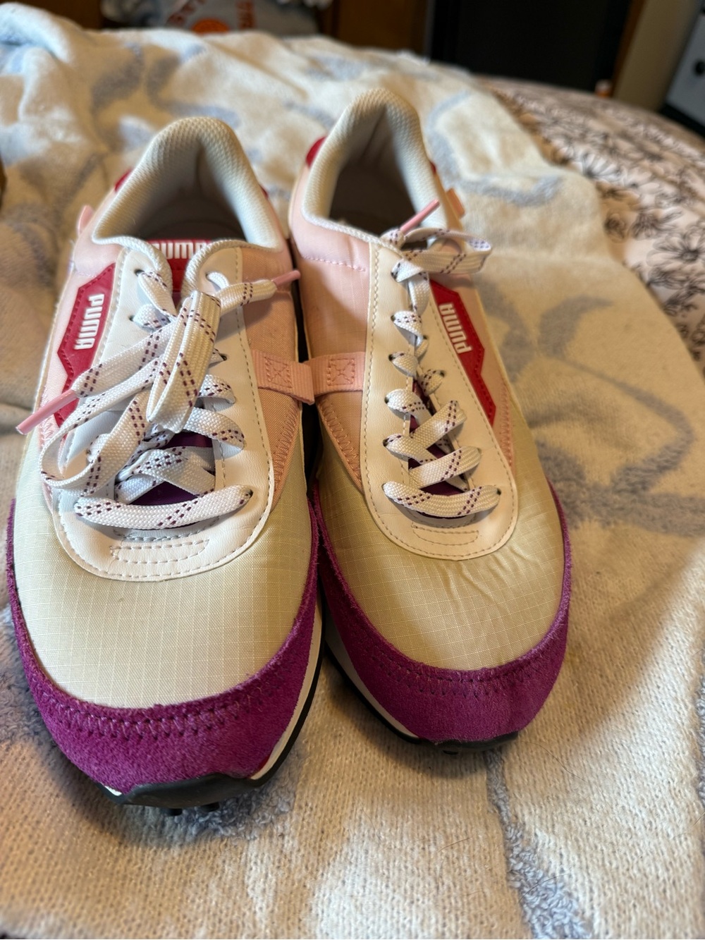 Puma Women's Pink, Purple & Cream Retro Runner Sneakers - Picture 2 of 3
